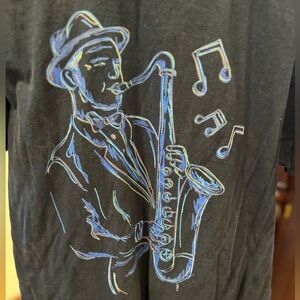 Vintage Jazz saxophone t shirt size large